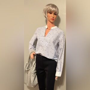 Manila graces Women's Light Blue Polka Dot Blouse